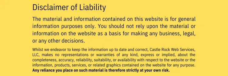 Disclaimer of Liability
