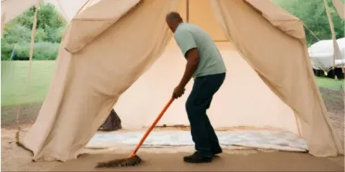 clean tent floor